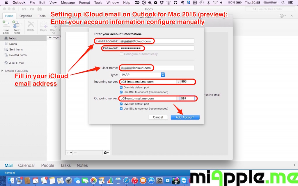 outlook 2016 for mac email count
